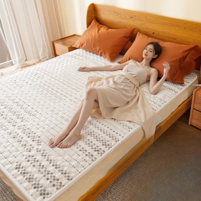 Coperta elettrica in puro cotone lavabile in lavatrice singolo doppio controllo regolabile riscaldamento domestico impermeabile pieghevole inodore completo
