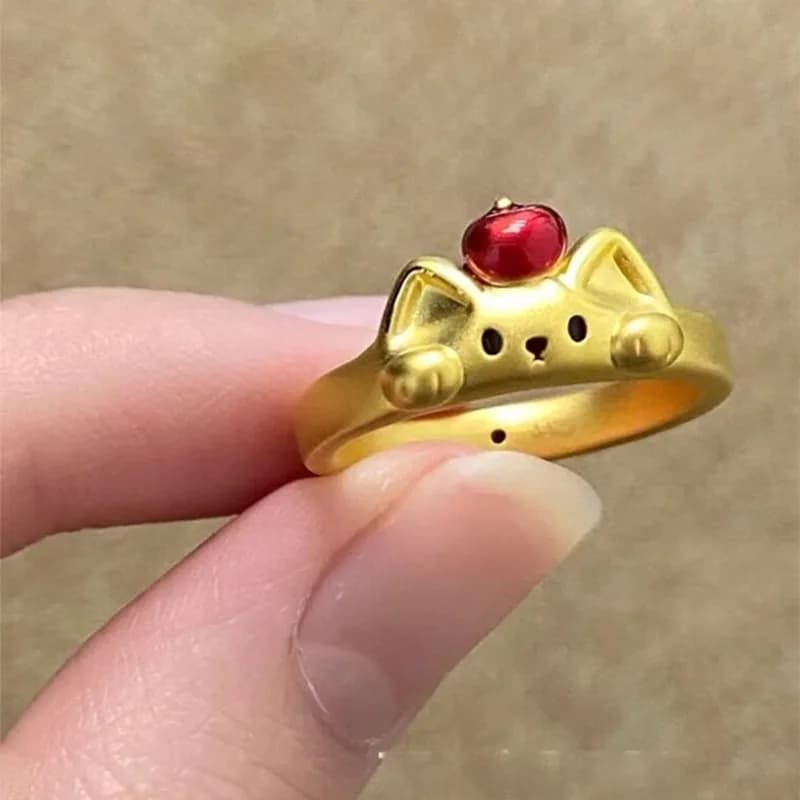 Topo ring with oil dripping cute cartoon Fashionable finger ring, simple and versatile Luxury jewelry light, small and high-end