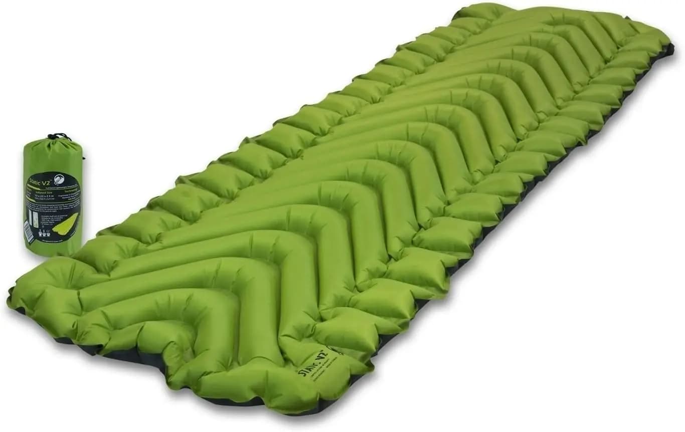 Materassino Gonfiabile Ultraleggero per Campeggio, Escursionismo e Trekking - Portatile, Facile da Gonfiare, Letto ad Aria Pieghevole in Verde