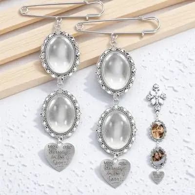 2 Pieces Pendants Photo frame for Bouquet by Bride, Commotive Pendants for Photo, Photo by You Pendants, Wedding Bouquet Accessories, Gift