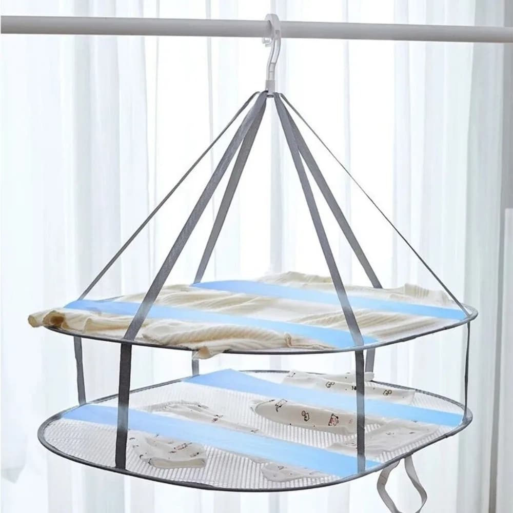 Stendibiancheria Foldable 3 Levels on the Net with Hook Dresses Salvaspazio for Sweaters, Towels and Socks