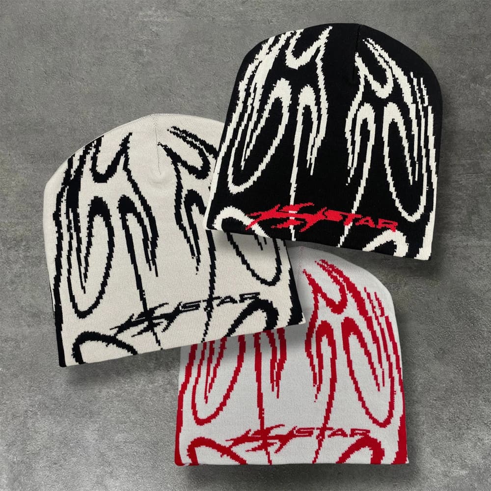 Cappello pullover jacquard a righe stile street hip-hop casual, design caldo ed elegante e alla moda