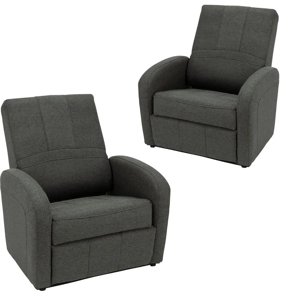 Charles RV Gaming Chair Ottoman Conversion Builtin Storage RV Furniture Great for Teens Cloth 2 Chairs, Fossil