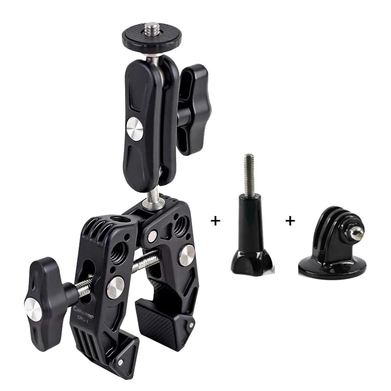 Super morsetto in metallo con morsetto a braccio magico con testa a sfera 360 con vite ARRI da 1/4 "3/8" per monitor fotocamera DSLR per Insta360 Gopro