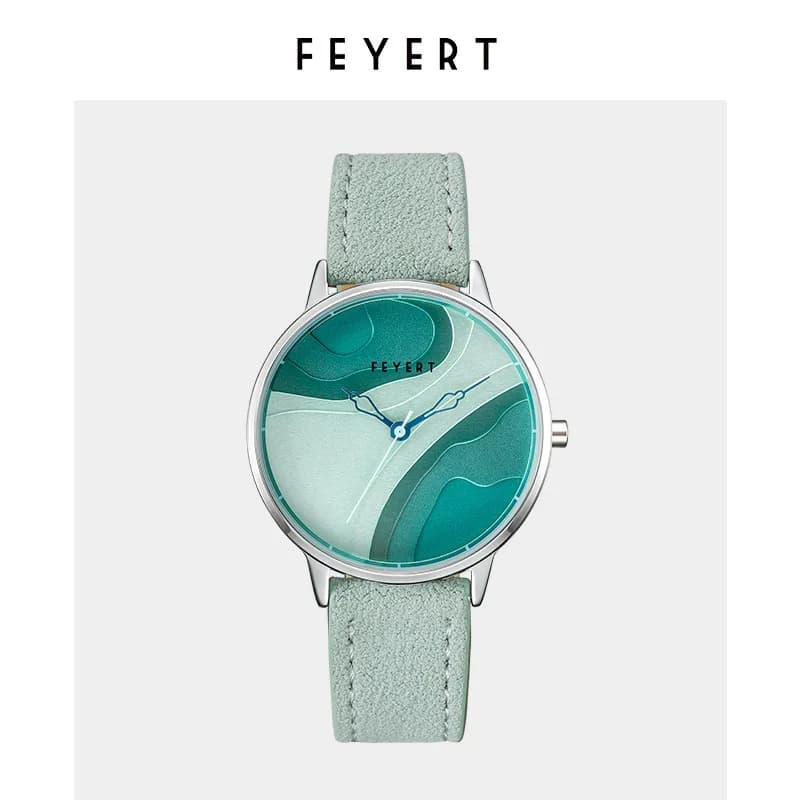 FEYERT Orologio da studente alla moda, impermeabile, al quarzo giapponese, con cinturino in pelle, orologio da polso per uomo e donna, idea regalo, orologio unisex