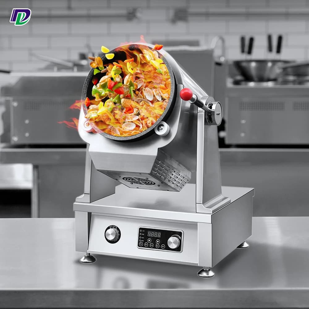 Macchina per la cottura automatica a tamburo commerciale Wok per uova Padella rotante Nuove tendenze Ristorante Cucina Wok Robot Macchina per riso fritto