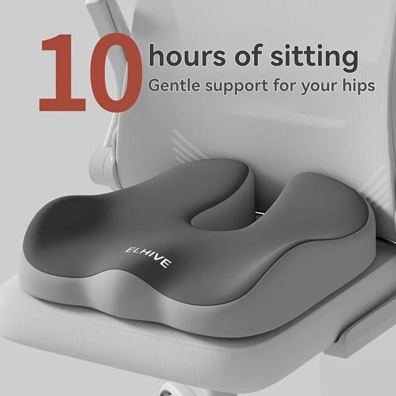 Cuscino Ergonomico in Memory Foam per Sedia da Ufficio, Supporto Spesso per Lunghe Sedute, Casa, Ufficio e Conducenti