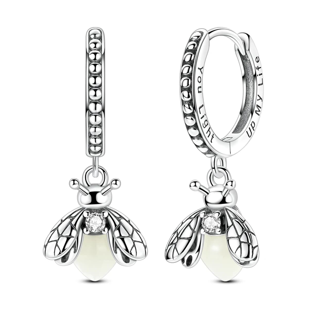 Orecchino a cerchio da donna Glowing Firefly Orecchino pendente luminoso Regalo originale di gioielleria raffinata