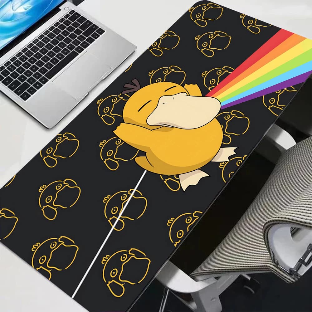 Tappetino per mouse da gioco Pokemon Psyduck, tappetino da scrivania grande XXL, tappetino per mouse a forma di cartone animato, tappetino per tastiera impermeabile antiscivolo per desktop da ufficio per giocatori