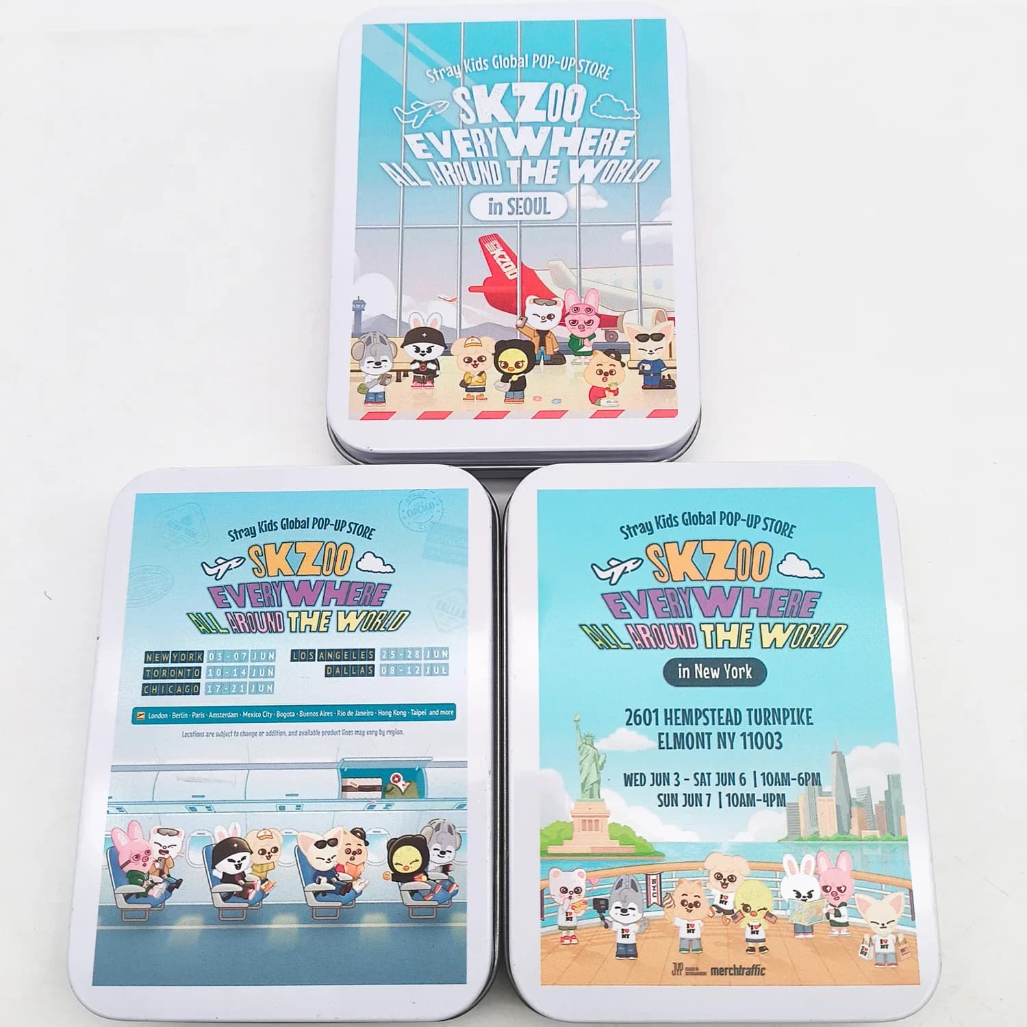 SKZOO Cartoon Image Storage Box Hyunjin Felix LeeKnow Han BangChan Cute Original 11.5 * 8.5 * 2.2CM Small Card Storage Iron Box