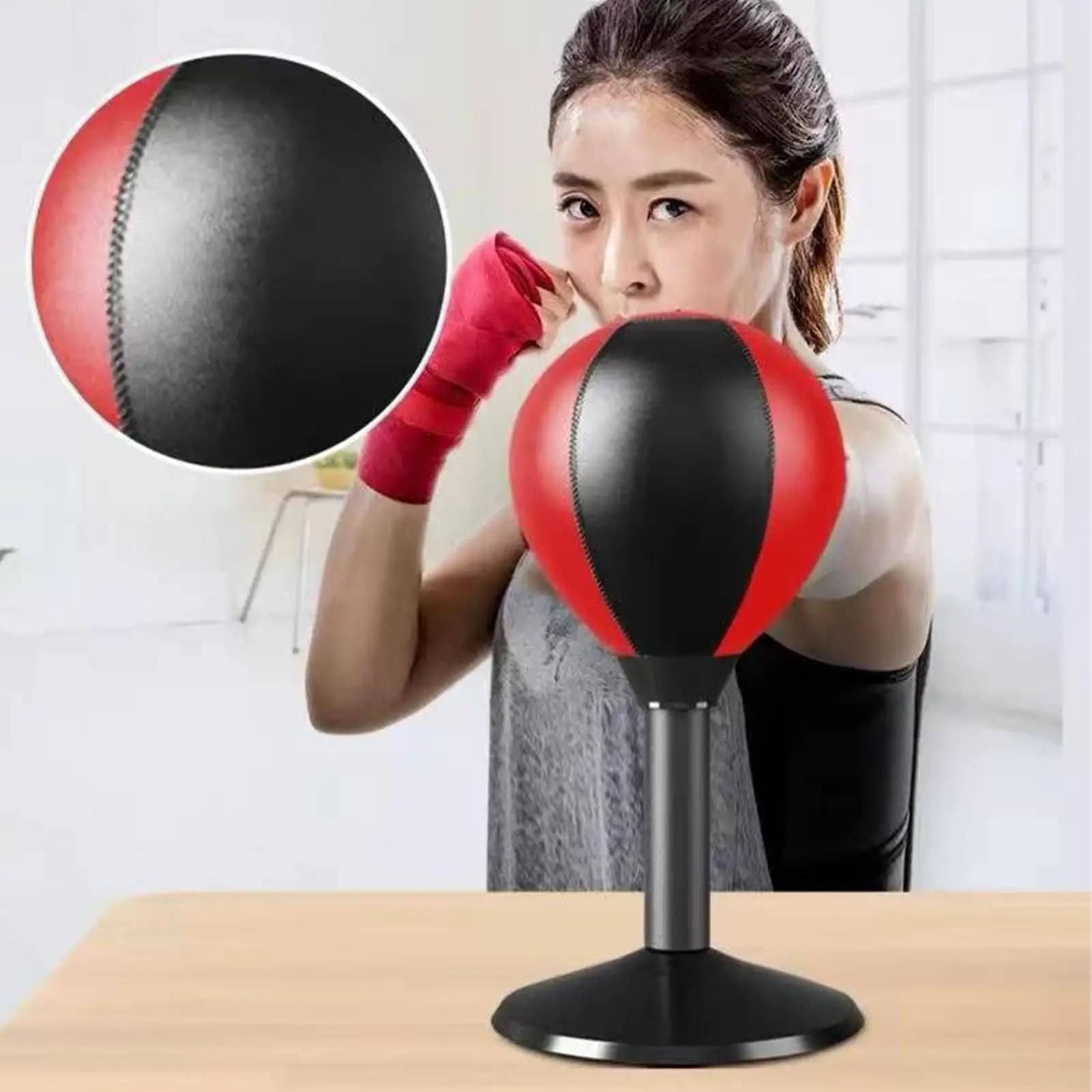 Boxing Ball for Home Gym with Strong Suction Cup for Assembly on Desk, Portable Boxing Bag, Adult Fitness Toy, Wall Training for Games Room and School