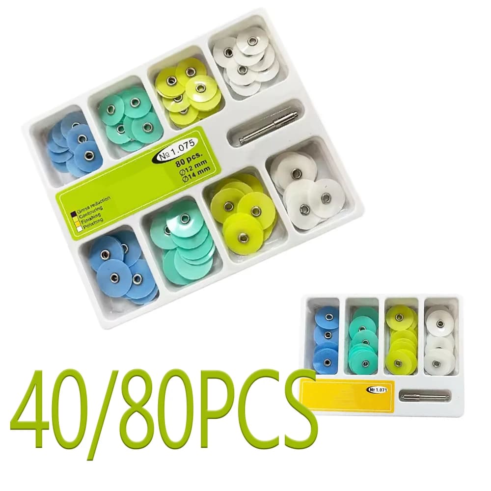 40 pcs or 80 pcs Dental polishing discs Soflex Spindle Soflex Flexi Disco RA Gambo teeth whitening Abrasive Tools Kit