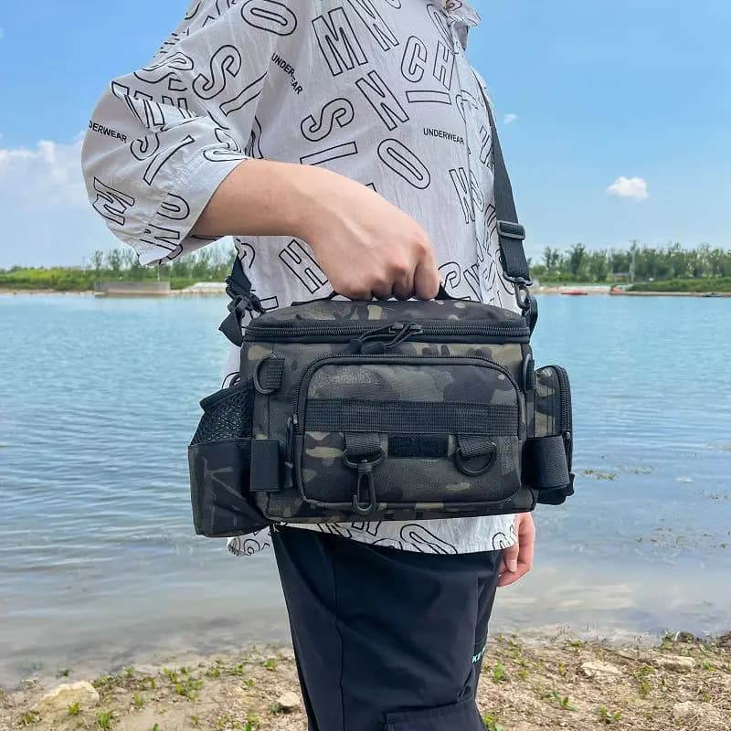 Outdoor Tactical Waist Bag Multifunctional Waist Chest Crossbody Bag Fishing Tackle Bag Fishing Gear Storage Equipment Backpack