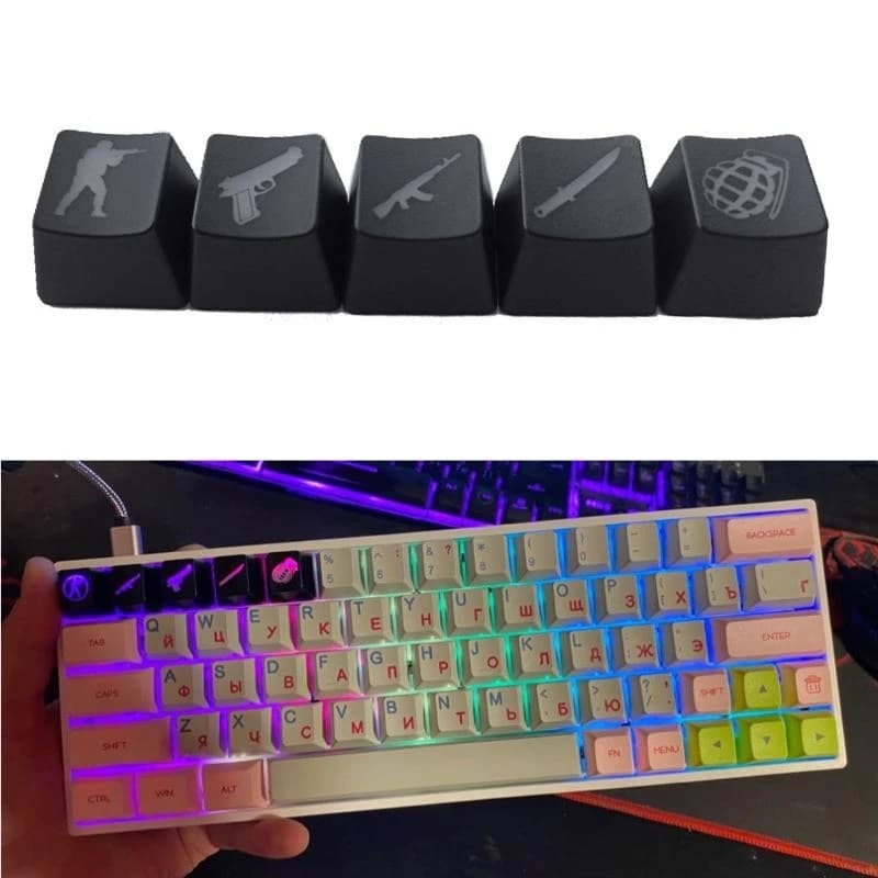 Q5WA Copritasti per tastiera meccanica 5 tasti Copritasti con retroilluminazione durevole per Cherry MX