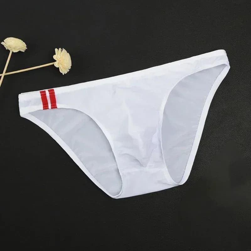 Sexy Men's Briefs Soft Breathable Ice Silk Underwear Men's Hot Hips Up Transparent Jockstrap Sexy Colorful Underpants Cueca