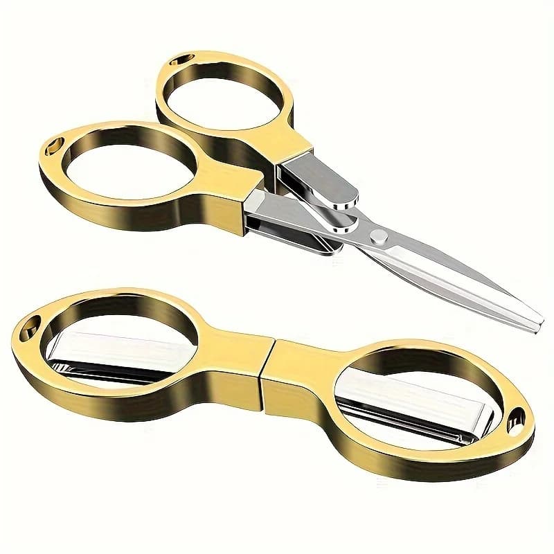 1 piece versatile stainless steel foldable scissors: retractable, durable and portable for travel, outdoor and daily needs