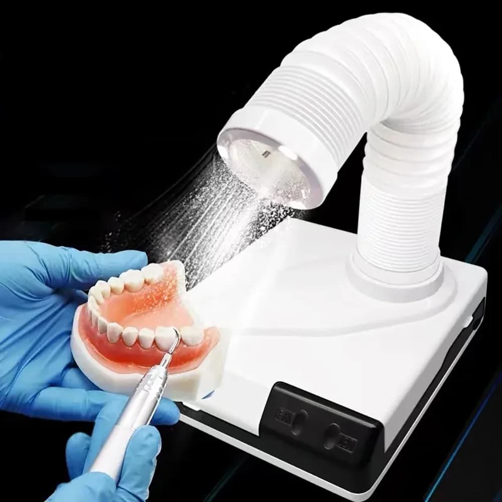 60W Dental Laboratory Vacuum Cleaner Dust Collector Dental Extractor Desktop Suction Polisher Double Purpose Equipment Led