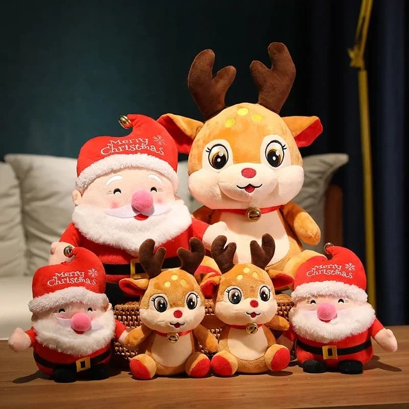 20 CENTIMETRI Carino Serie Di Natale Bambola Babbo Natale Alce Peluche Farcito Morbido Pupazzo di Neve Cervo Giocattoli per I Bambini Ragazze Regalo di Natale Decor Puntelli