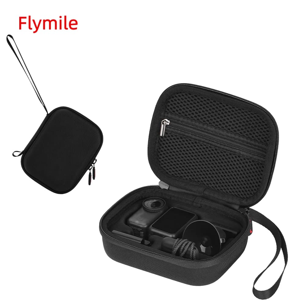BRDRC Custodia per borsa da trasporto per accessori DJI OSMO NANO Borsa portatile Borsa da viaggio protettiva in nylon Guscio nero