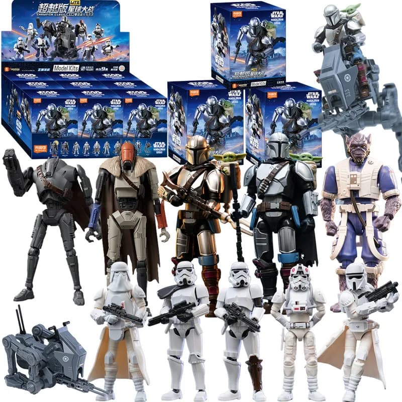 Blokees Star Wars Din Djarin Yoda Stormtrooper Garazeb Orrelios Action Figure Giocattoli da Assemblare Scatola a Sorpresa Regali di Compleanno