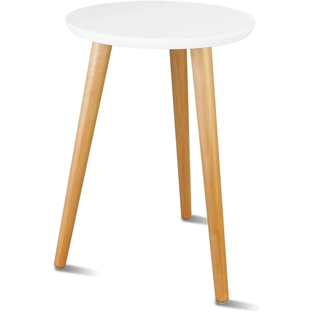 Supporto per piante in stile Mid-Century Modern, adatto per piante da interno, tavolino, vasi alti o bassi, tavolino rotondo, bianco, 16,5 cm di altezza