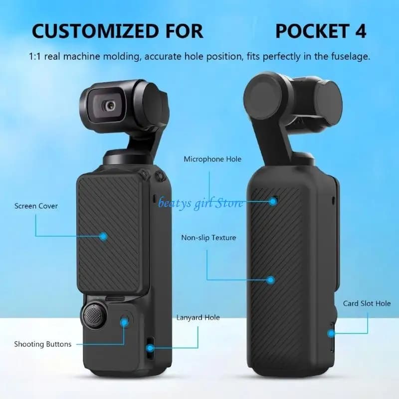 Custodia protettiva in silicone C7AB per Pocket 4 Fotocamera sportiva Copertura protettiva antipolvere Copriobiettivo Custodia
