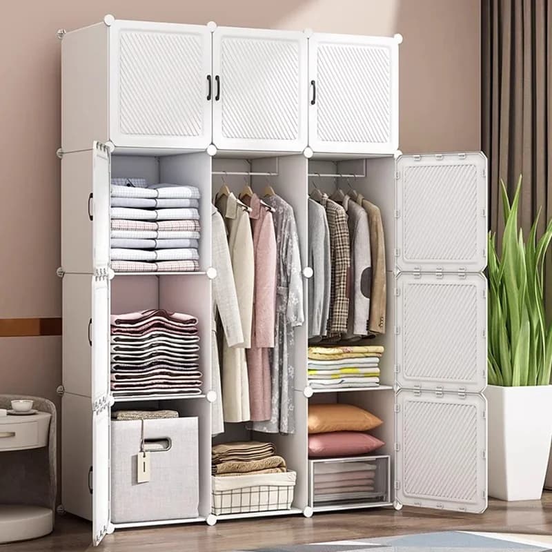 /*/Armadio pieghevole moderno Organizzatore di stoccaggio Divisioni per armadi Armadio Display Scaffali aperti Guarda Roupa Lounge Suite Mobili