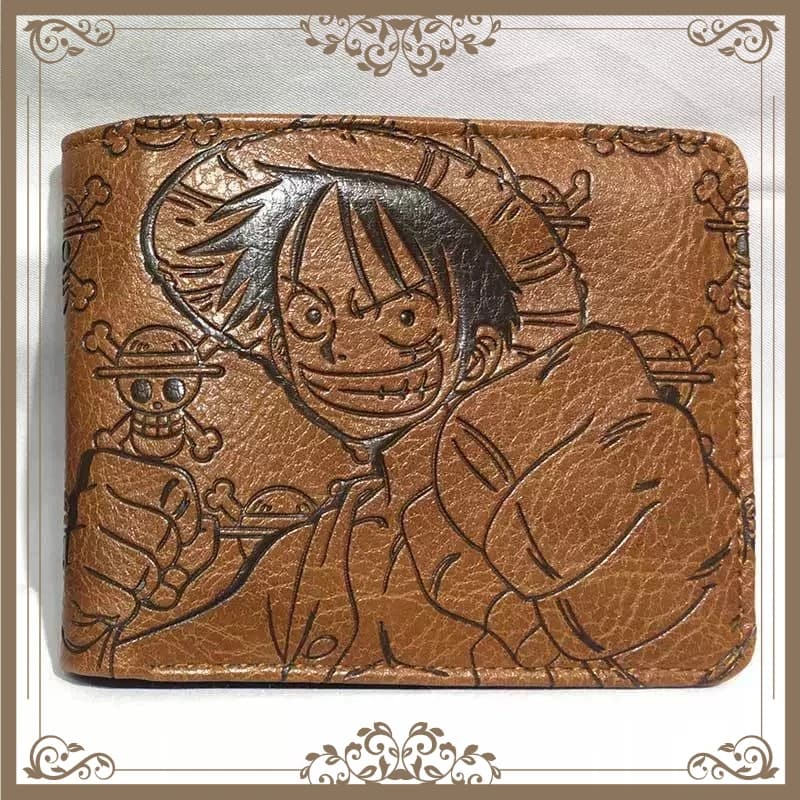 Anime One Piece Luffy Pirate Skull PU Leather Wallet Multi Card Slot Storage Short Purse Men Women Teen Fans Collection