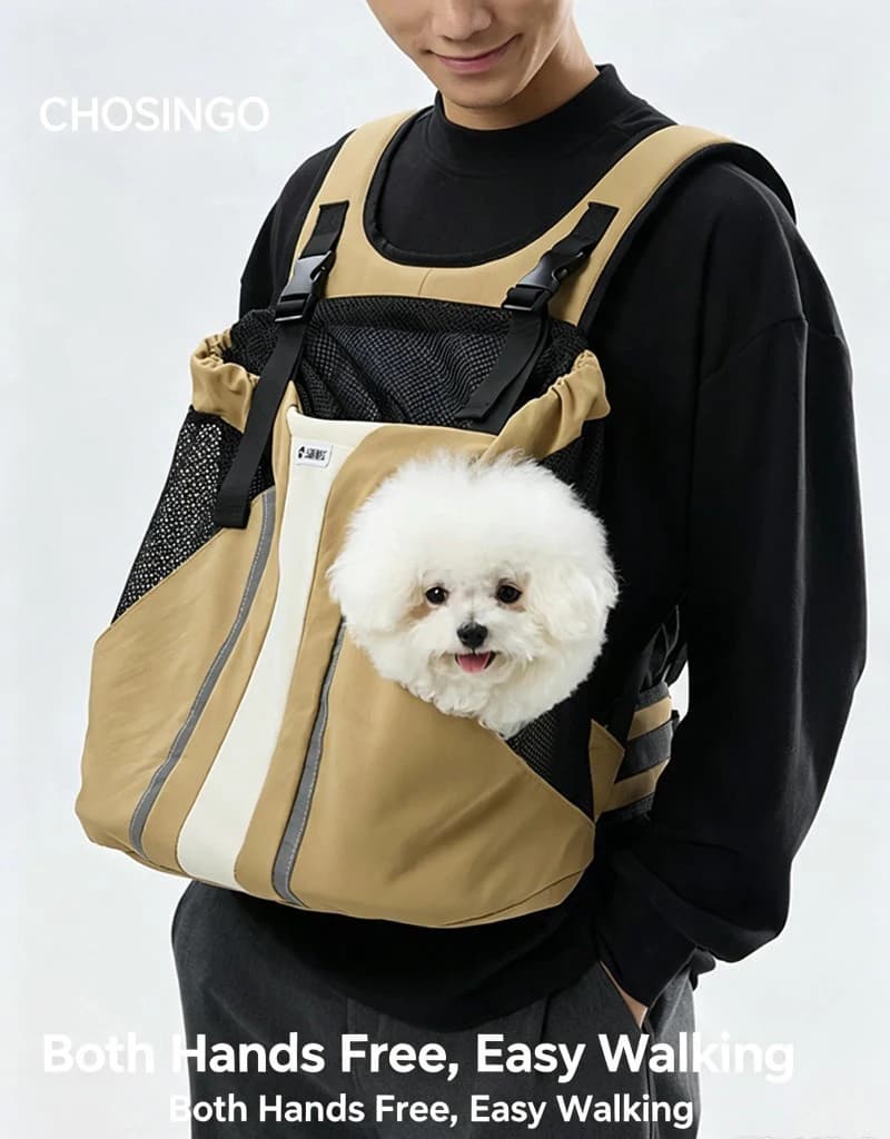 Breathable Pet Backpack Carrier Portable Front Shoulder Travel Bag for Small Cat Puppy Outdoor Walking