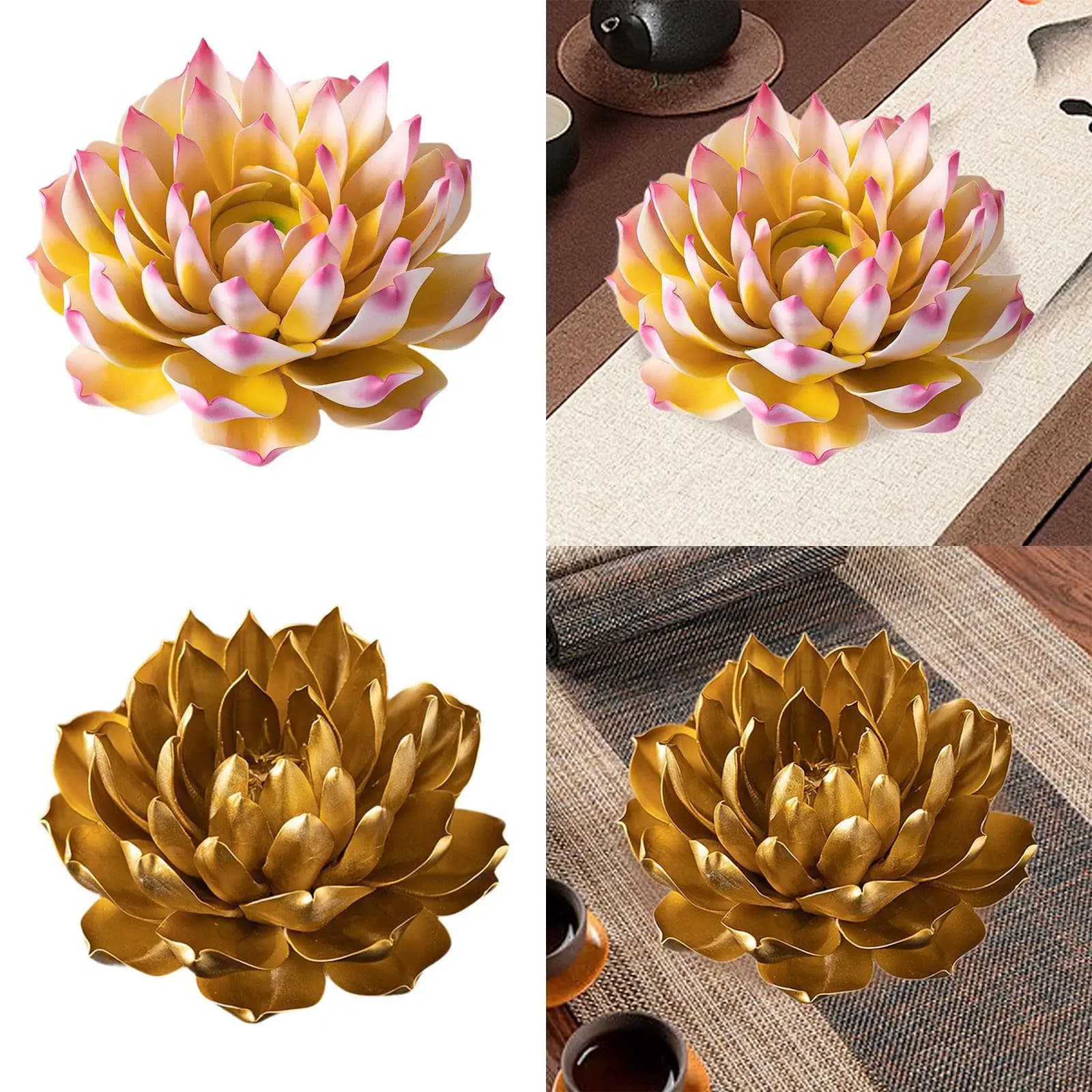 Portaincenso per bruciatore di incenso con fiore in stick, ornamento, supporto per incenso in ceramica per soggiorno, capodanno in fattoria