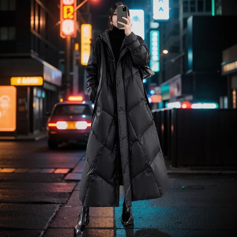 Giacca Invernale in Cotone Plus Size da Donna, Lunghezza Media, Spessa, alla Moda, Ampia, Resistente al Freddo, Stile Elegante per il Pendolarismo