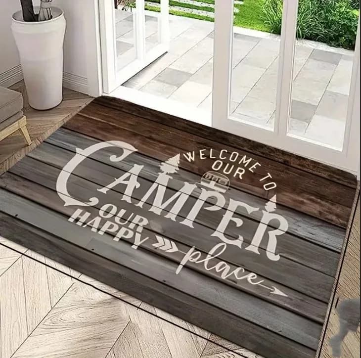 VIKAMA Lord of the Rings Elvish Script Round Anti Slip Carpet Movie Fan Home Decor Rug