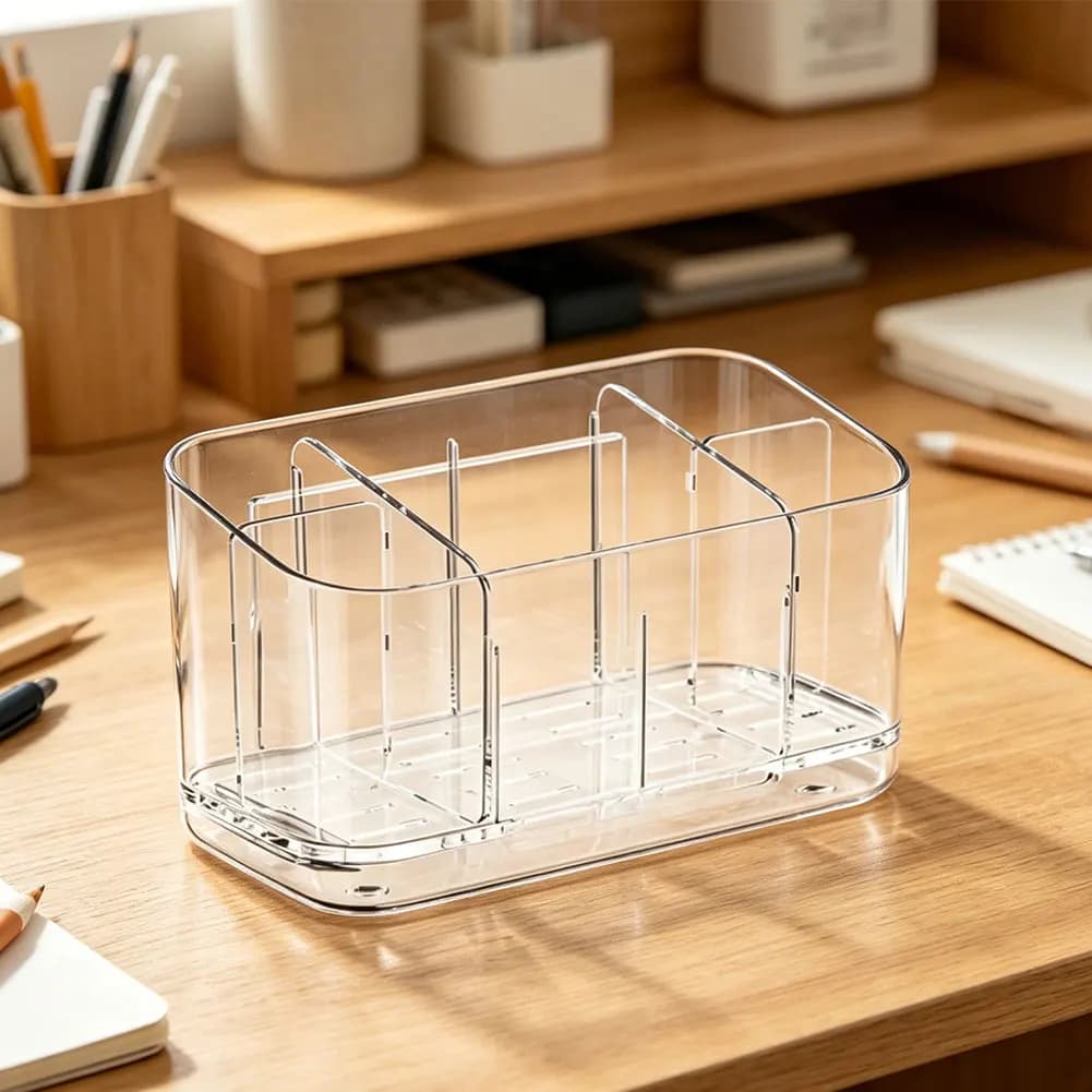 Organizzatore da bagno salvaspazio da appoggio, porta spazzolini rimovibile con fori di drenaggio per l'organizzazione e l'arredamento della casa