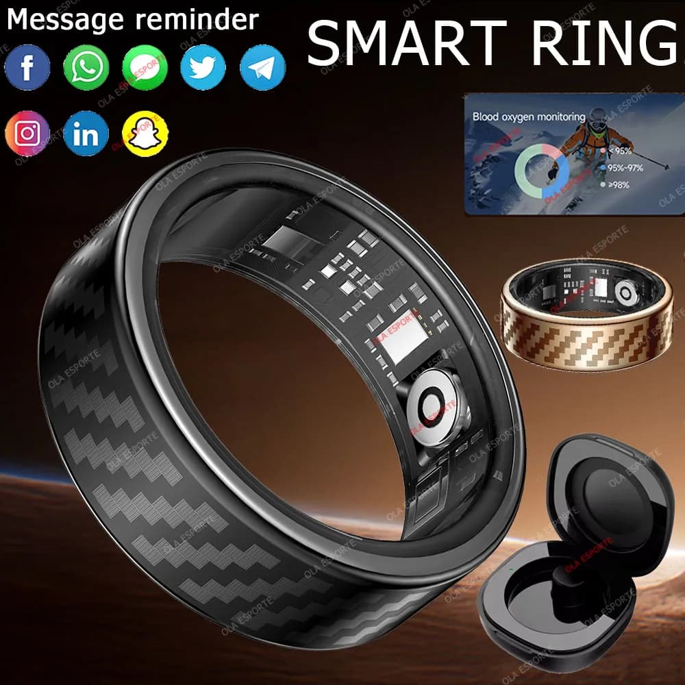 Newest Smart Ring Call Message Notification Hand Gestures Control Health Monitoring IP68 5ATM Waterproof Ring Men Women 2026 New