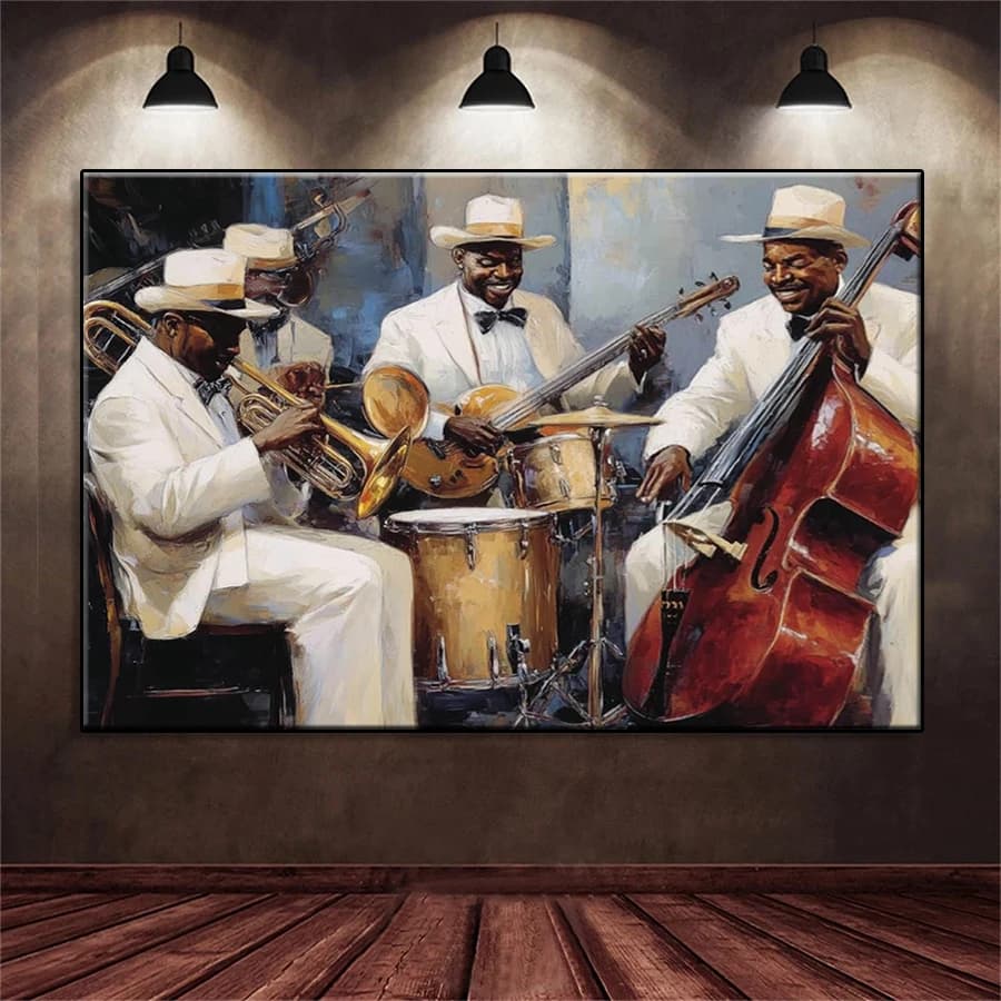 Full Diamond Embroidery Kit New African American Music Art Jazz Band Handicraft Diamond Painting Cross Stitch Home Decoration