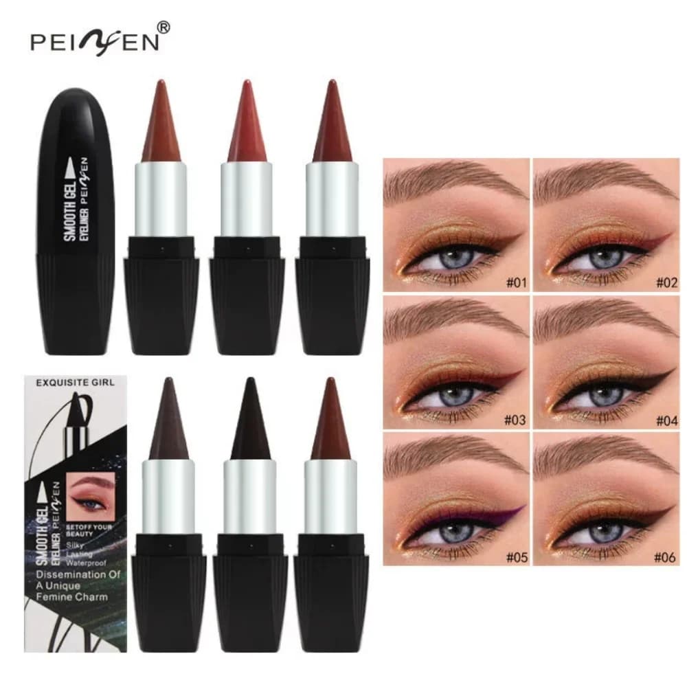 Matt Smoothed Velvet Eyeliner Stick Brown Purple Easy to wear Waterproof Matte Drying Gel Eyeliner Pen for Eyeliner