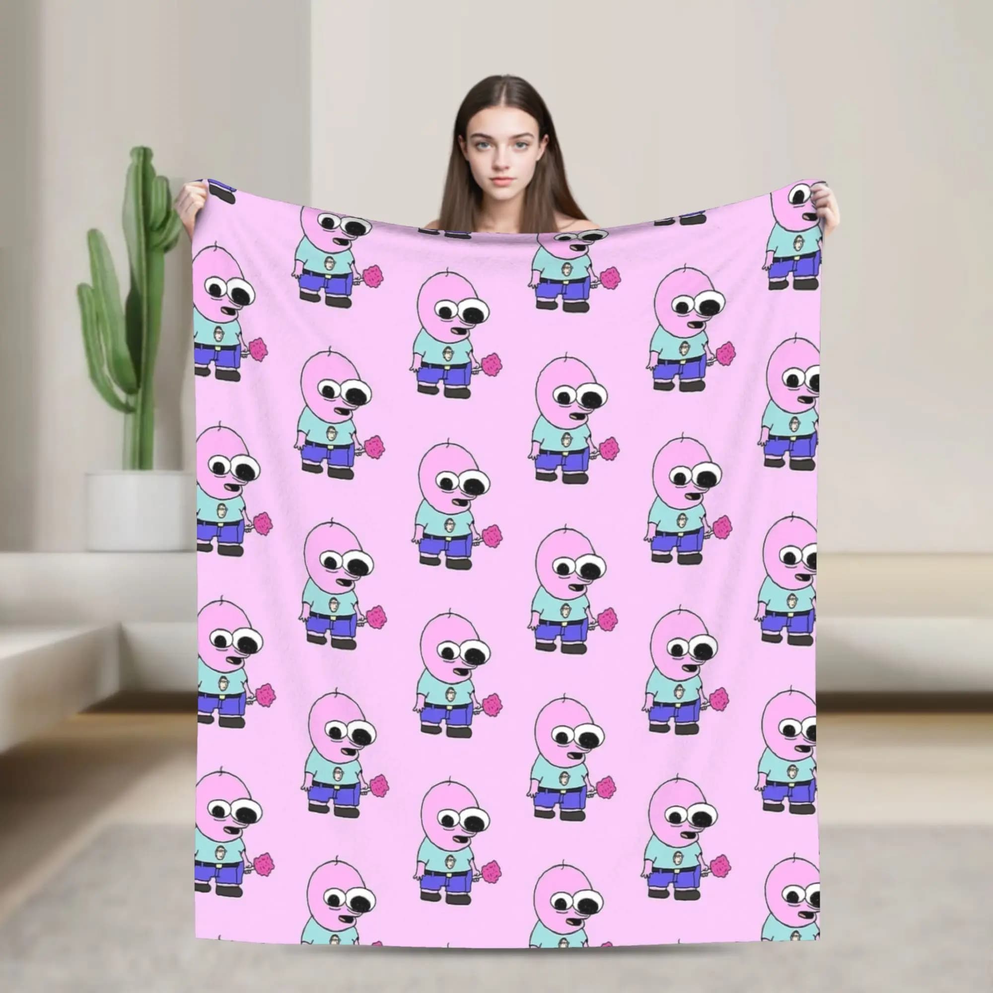 Smiling Friends Devastated Pim Warm Blankets Decorative Plush Throw Blanket Fashion Outdoor Flannel Bedspread Sofa Bed Cover