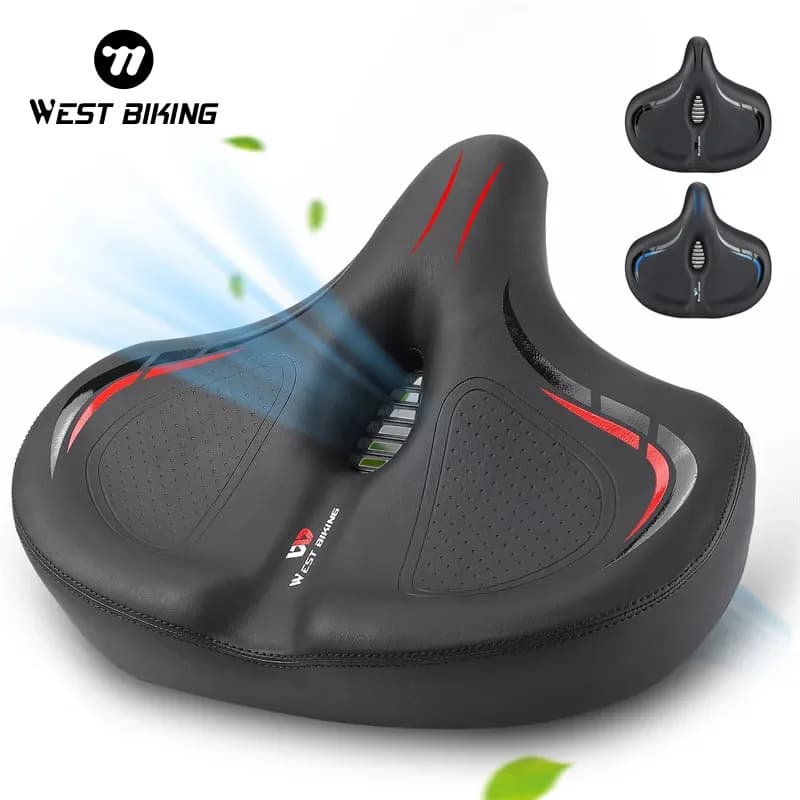 WEST BIKING Large MTB bike seat, large bicycle sofa, comfortable universal seat for electric bike, stationary bike seat
