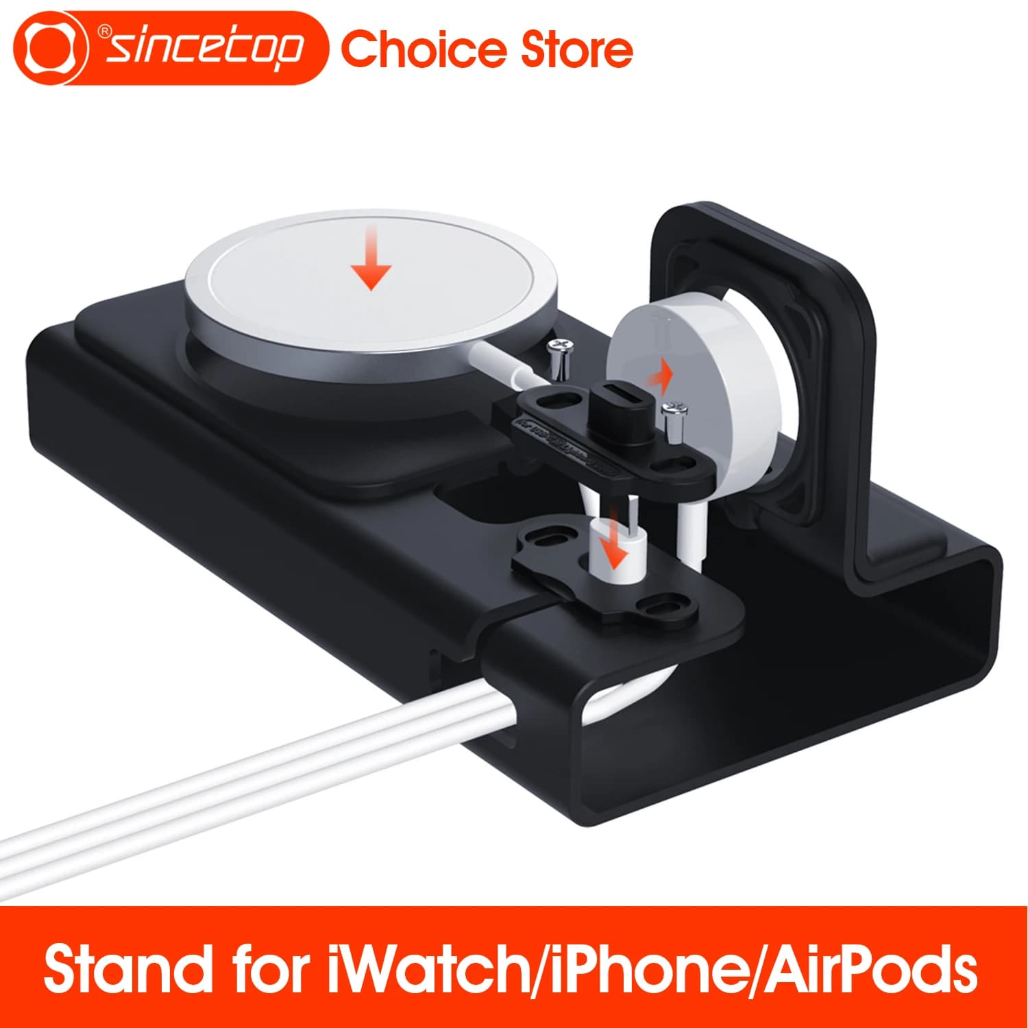 Supporto di ricarica da tavolo in alluminio per Magsafe iPhone 15/14/13/12 ProMax/Apple Watch/Airpods Supporto per caricabatterie per stazione dock iWatch