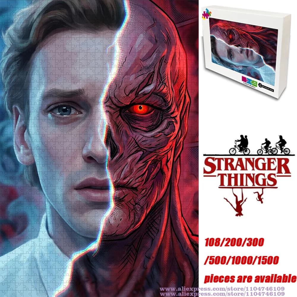 Puzzle Stranger Things Puzzle 108/200/300/500/1000/1500 pezzi Puzzle di intelligenza per bambini e adulti Puzzle di personaggi dei film