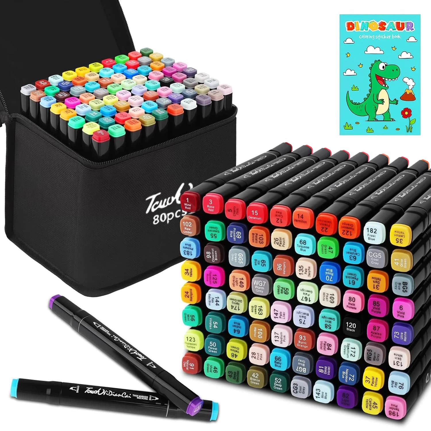 24-168 colori Set di pennarelli per alcol Frullatore a doppia punta Marcatori artistici Penna Permanente per Schizzo Per Disegno Colorazione Regalo di Natale
