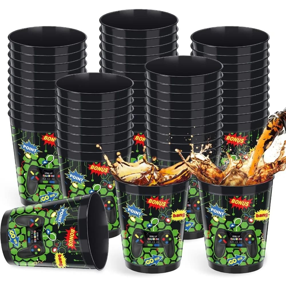 24 pezzi tazze a tema videogioco da 16 once bomboniere da gioco set go win level up tazze di plastica gamer tazza smerigliata per video popolare p