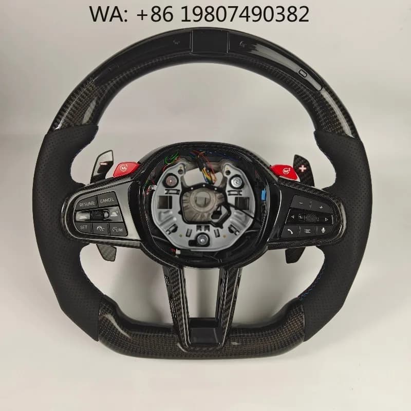 Carbon Fiber Leather Steering Wheel Cover Custom Sport For Compact High Performance Auto Interior
