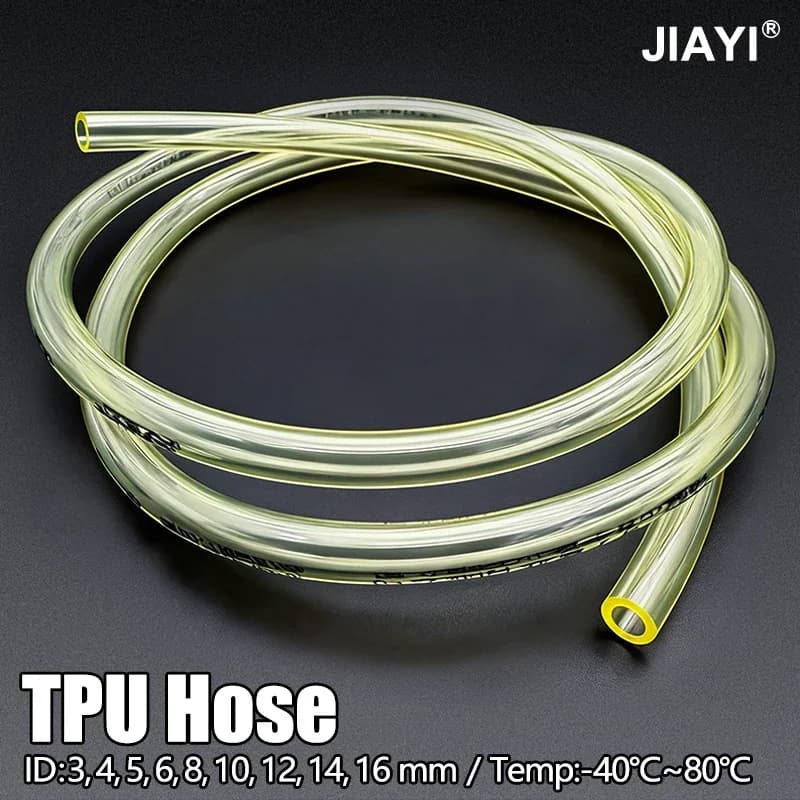 Tube Flexible Yellow TPU Anti-Aging and Oil Resistant, Diameter Interior 3 4 5 6-16mm, Anti-loss for Moto, ATV, Garden Tools and Lawnmower