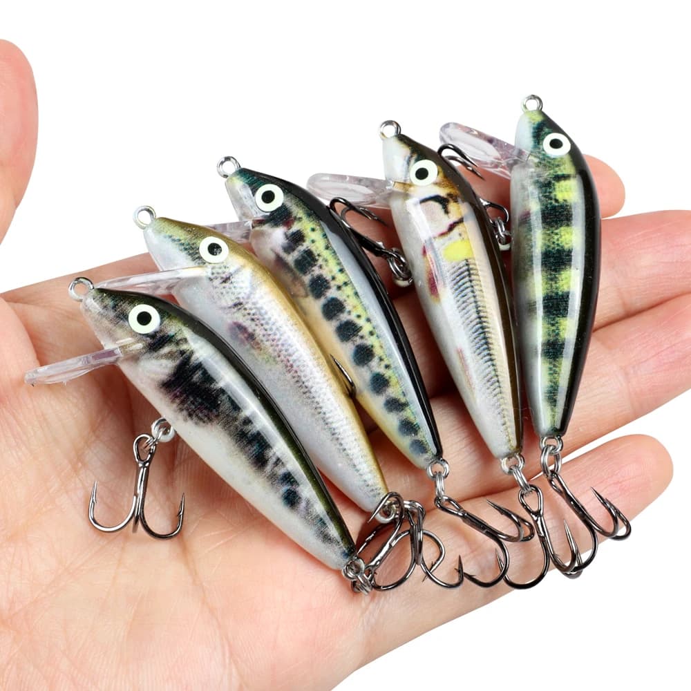 5 centimetri 5g Affondamento Minnow Wobblers Esche Da Pesca Richiamo Alla Trota e Esca Dura Jerkbait per Attrezzatura Da Pesca Persico