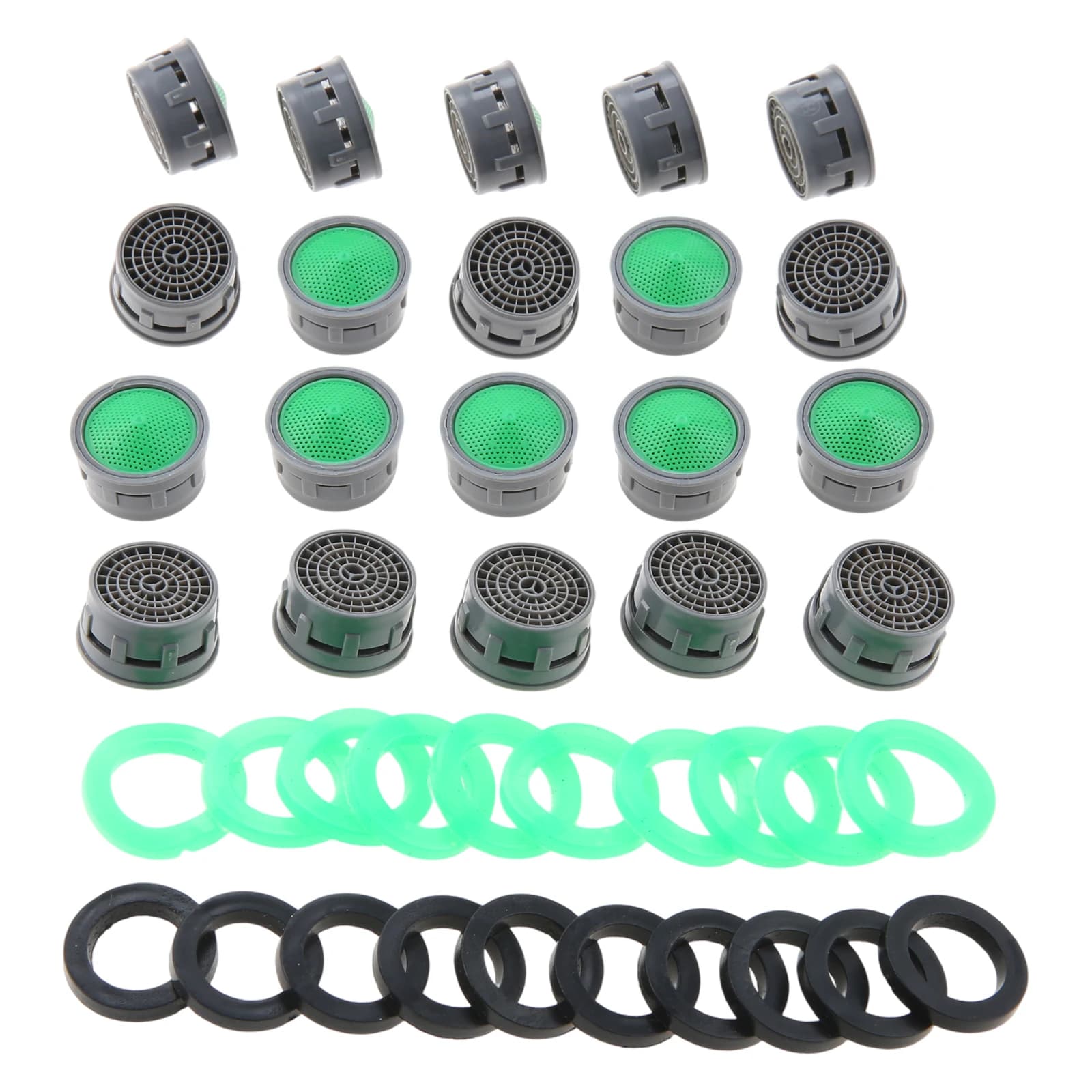 10/12/20 pz. Aeratore per rubinetto da 21 mm per cucina, casa, filtraggio acqua, doccia, vasca, parte filtro verde