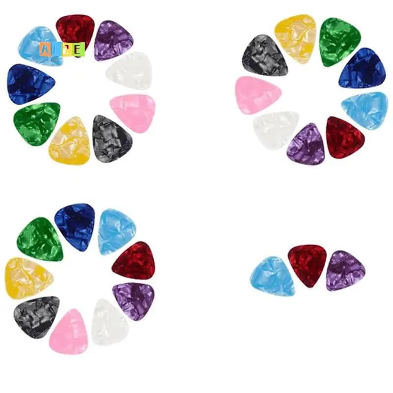 A12E-30 Pezzi Plettri per Chitarra in Celluloide 0.46 0.71 0.96mm Colorati e Confortevoli