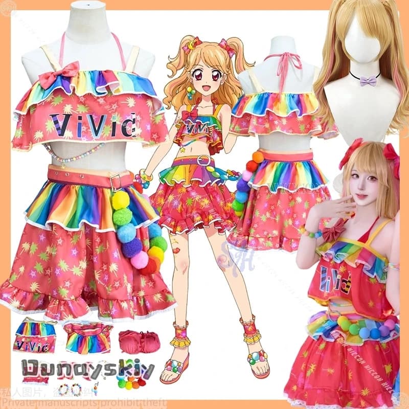 Natsuki Mikuru Cosplay Anime Aikatsu! {Dream ZS} Costume Kawaii Idol Stage Uniforme Sexy Nuoto Bikini Jirai Kei Ragazze Halloween