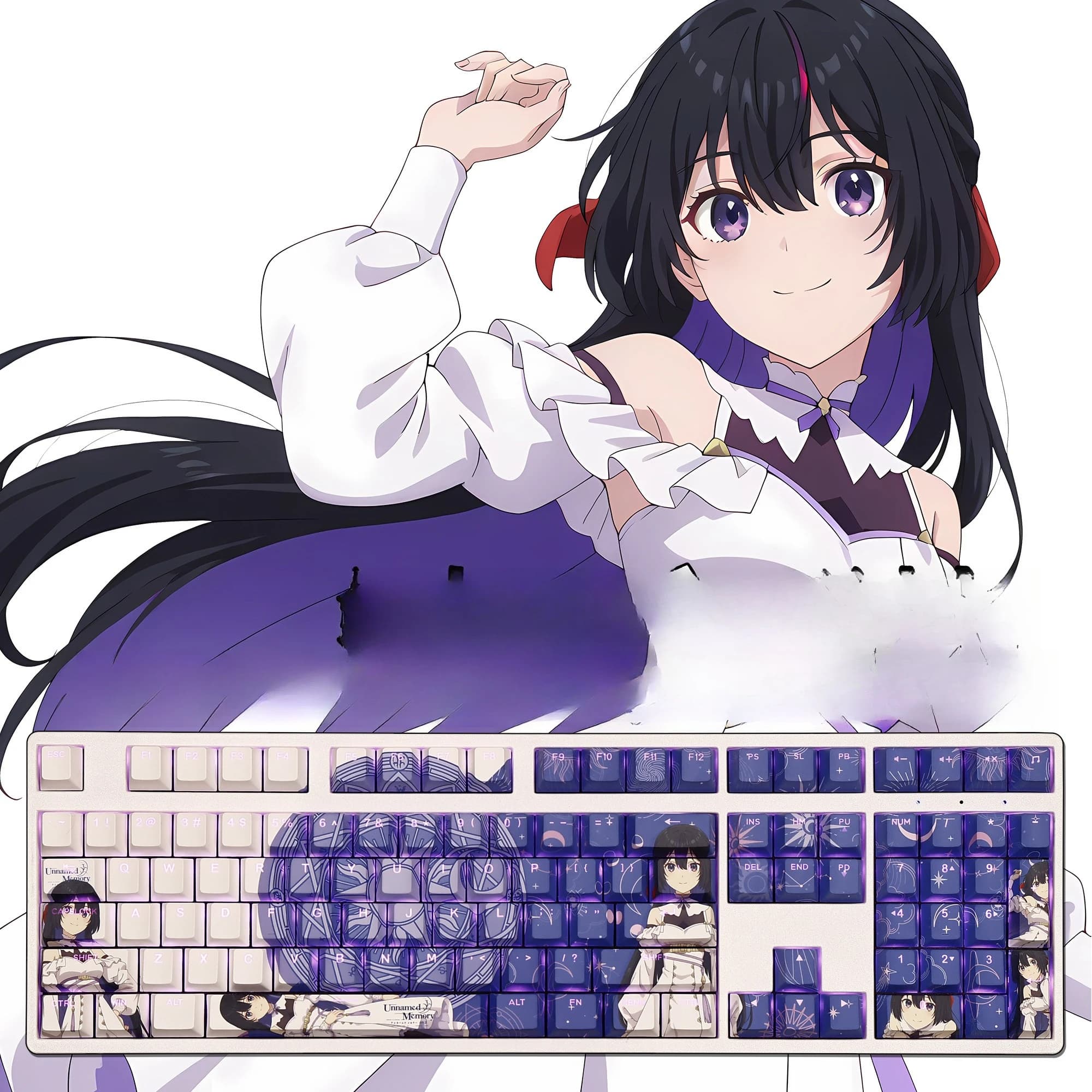 Set di 108 Tasti PBT 'Unnamed Memory Tinasha' con Design di Ragazze Carine e Sexy, Profilo Cherry per Tastiere Meccaniche con Switch MX, Personalizzabili per Gaming