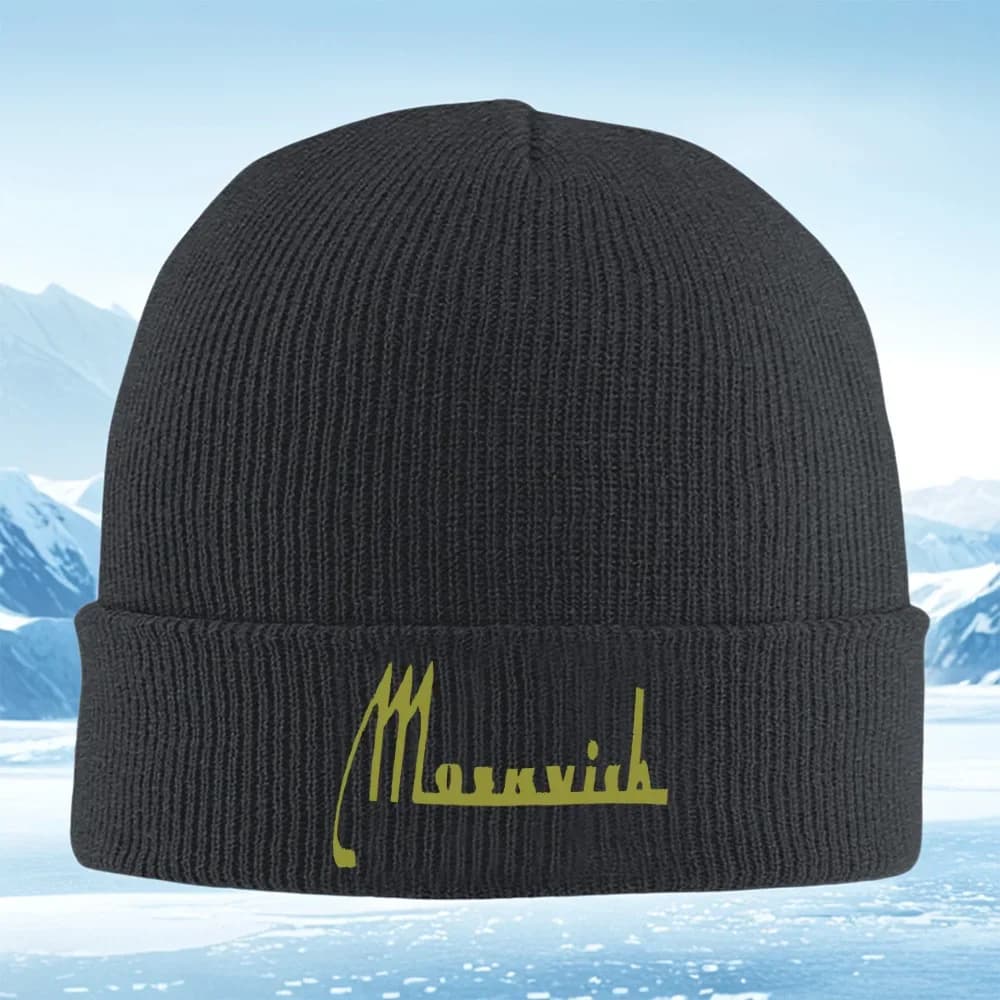 2026 Handwriting text design style artwork Men Women Unisex Knitted Hat Beanie Pullover Cap Winter Thermal Warm Christmas Outdoo